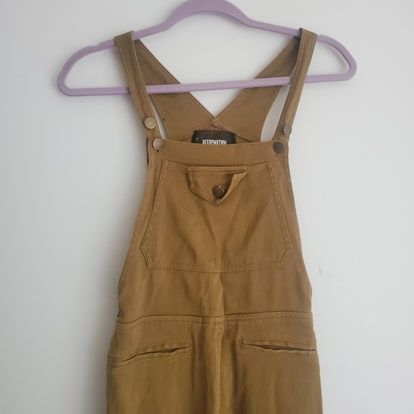 Reformation Fella Cotton Canvas Overalls Green Brown Size Small - Picture 5 of 10